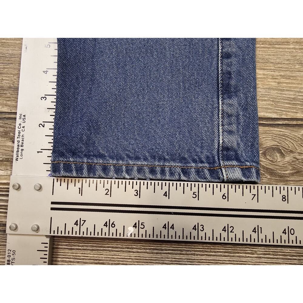 Vintage GUESS Jeans Bootleg Denim Womens Sz 28 Blue Fade 90s Y2K Retro - Picture 9 of 11